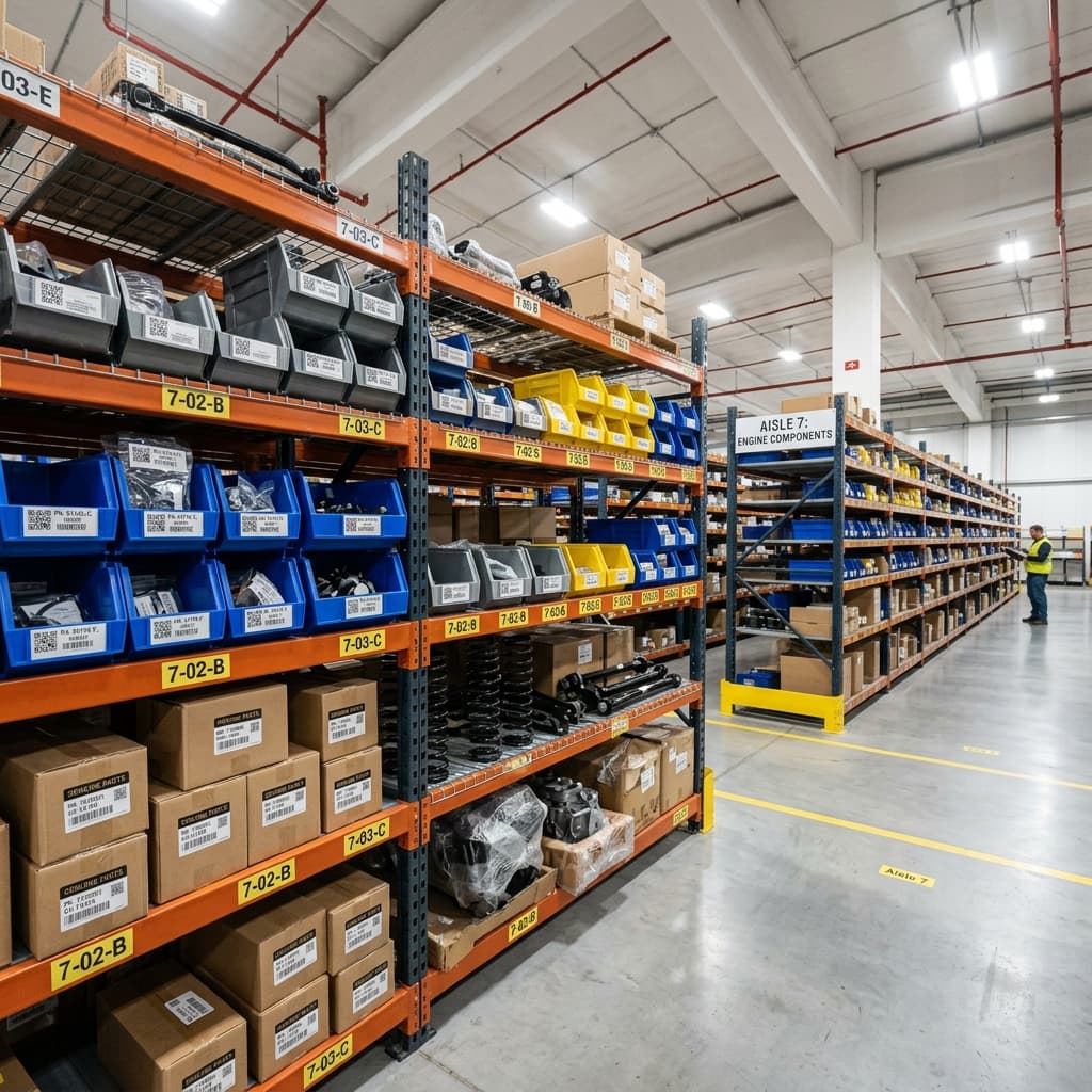Automotive Spare Parts Inventory Rack